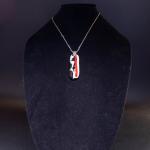 Jewelry - Black, white and red rectangular pendant