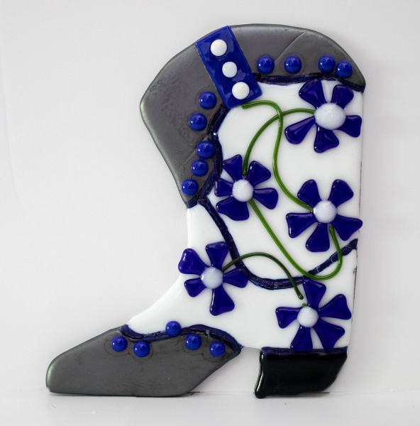 Decorative - Single cowboy boot with flowers picture