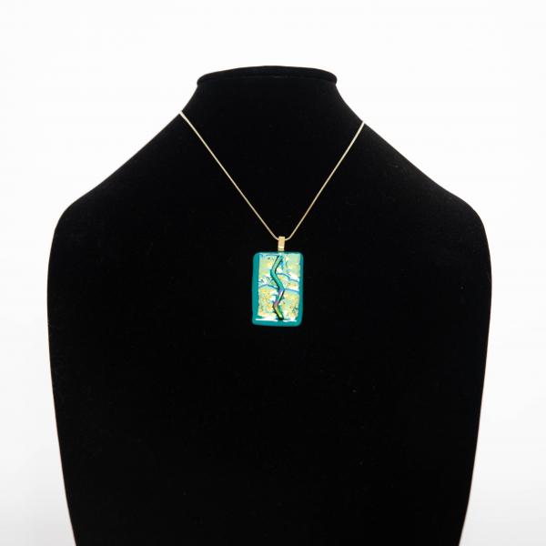 Jewelry - Dichroic sea green pendant picture