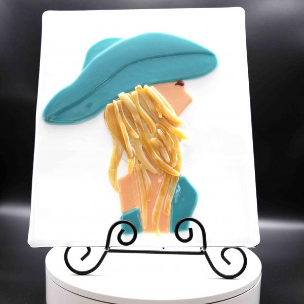 Decorative - Woman in turquoise hat picture