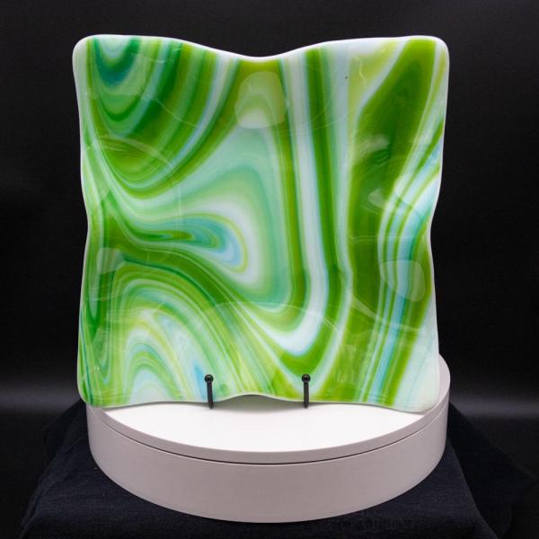 Plate - Spring swirl pattered square plate picture