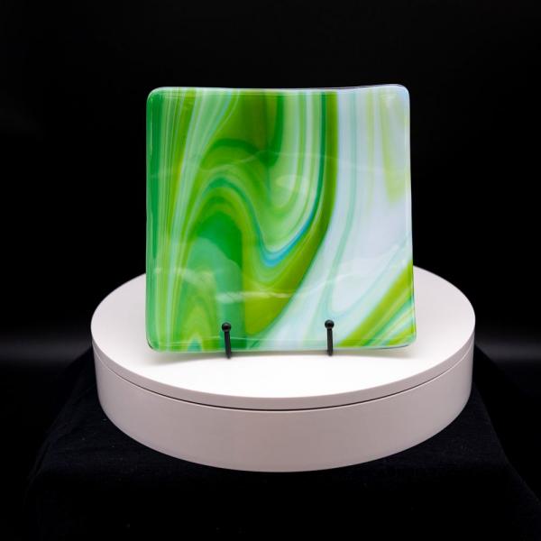 Plate - Spring swirl patterned square platter picture