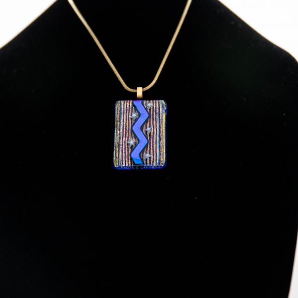 Jewelry - Dichroic striped pendant with stars picture
