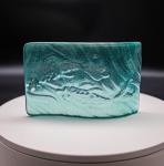 Tile - Turquoise glass wave with koi fish