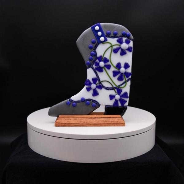 Decorative - Single cowboy boot with flowers picture