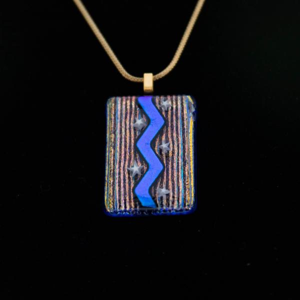 Jewelry - Dichroic striped pendant with stars