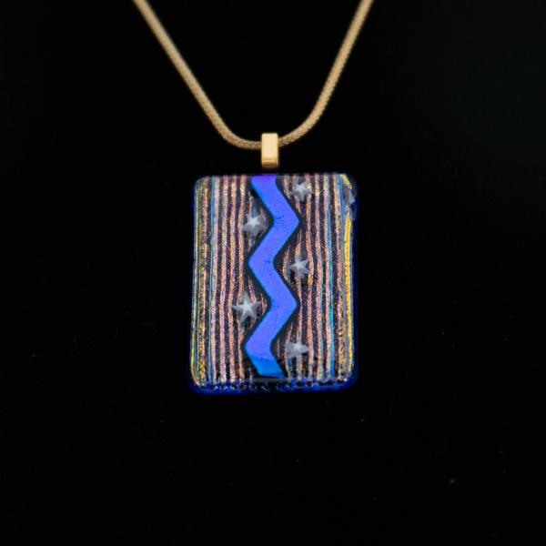 Jewelry - Dichroic striped pendant with stars picture