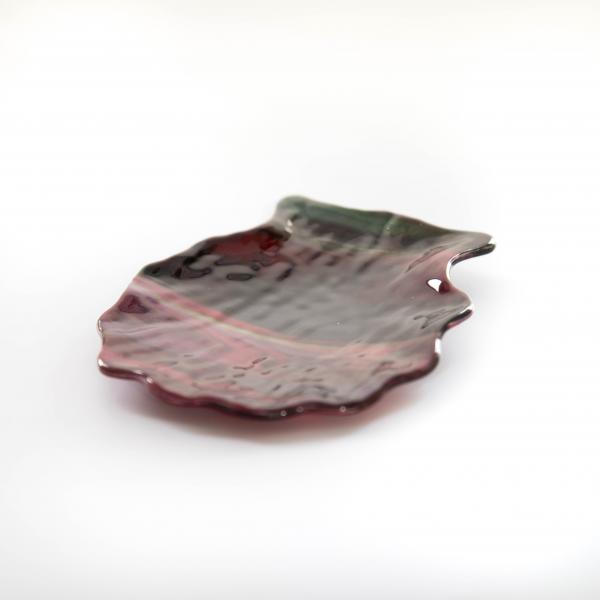 Plate - Raspberry swirl scallop shape spoon holder picture