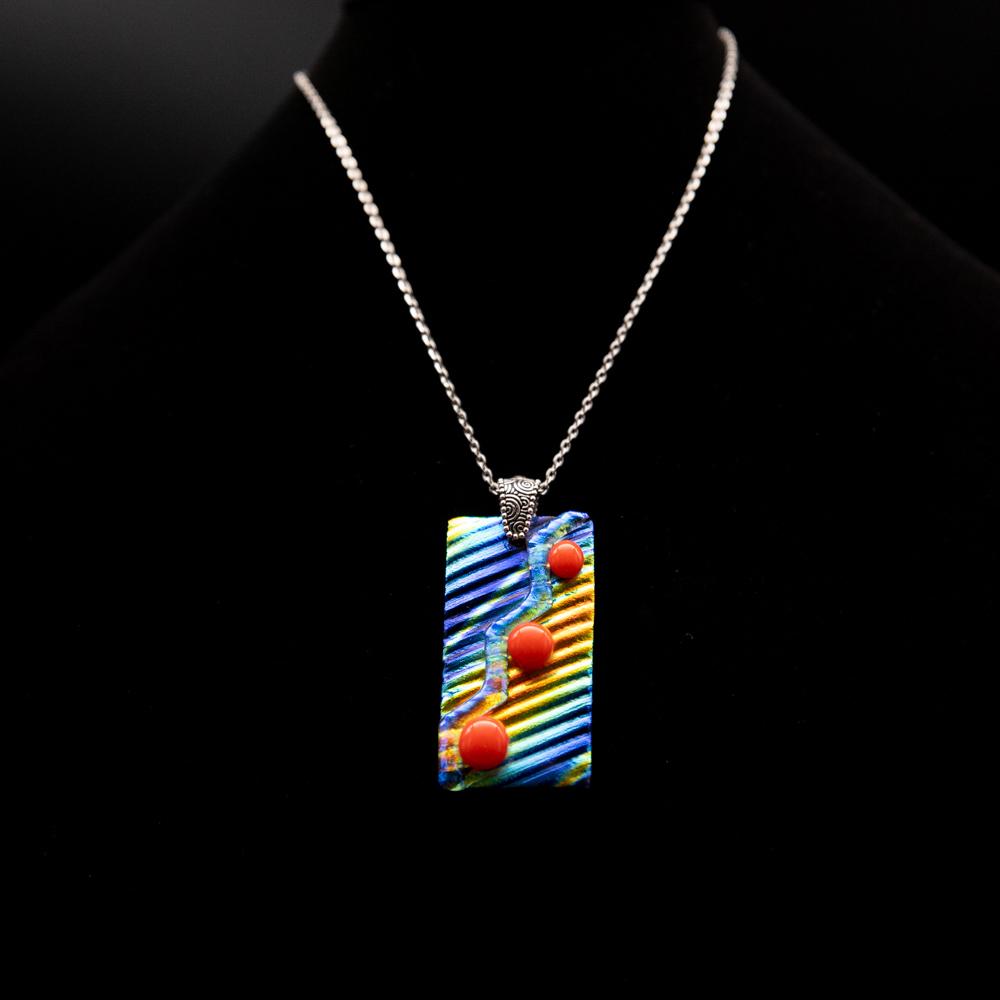 Jewelry - Accordion style rectangular pendant picture