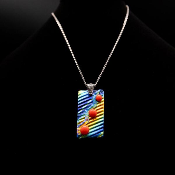 Jewelry - Accordion style rectangular pendant picture