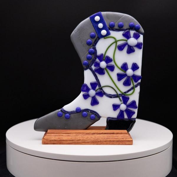 Decorative - Single cowboy boot with flowers picture