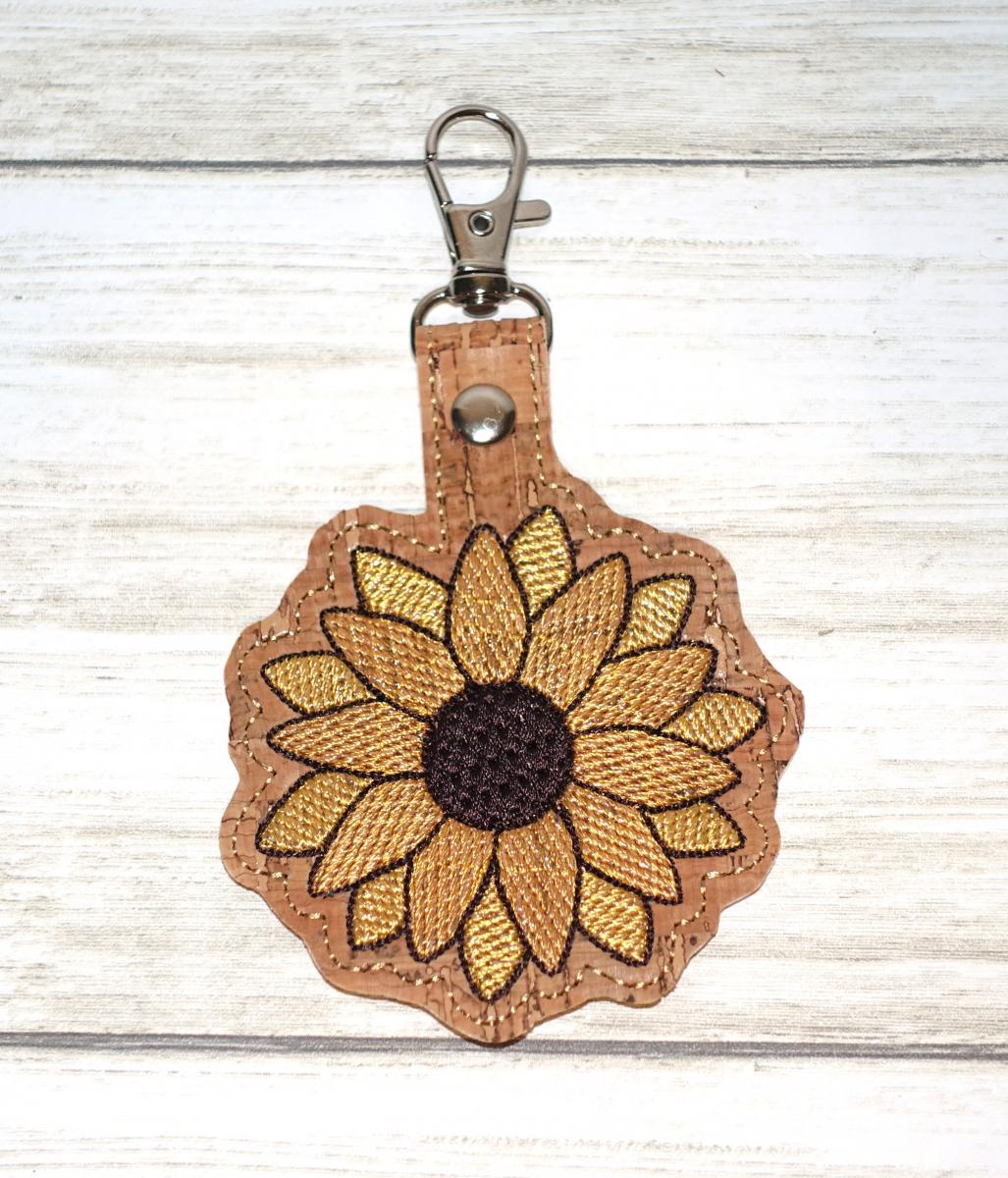 Sunflower Keychain on Cork picture