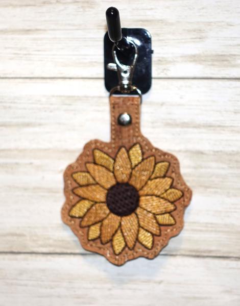 Sunflower Keychain on Cork picture