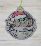 Green Guy Spaceship Ornament