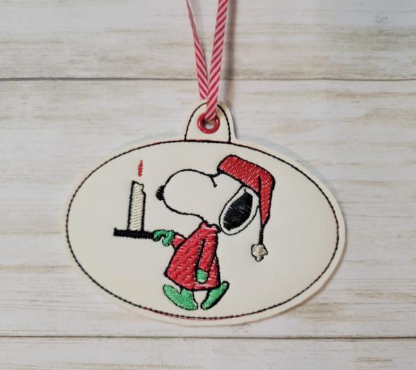 White Beagle Christmas Ornament