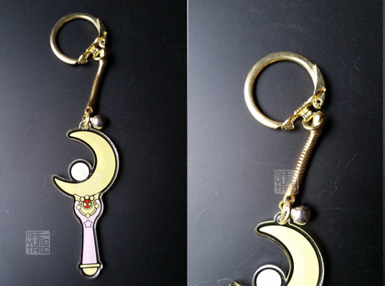 Keychain- Sailor Moon Inner Wands 2 in. Clear Acrylic Charm picture