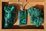 Malachite Rectangle Sterling Silver Pendant