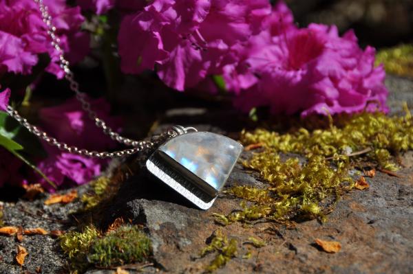 Triangle Moonstone Sterling Silver Pendant picture