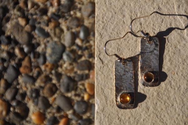 Citrine Sterling Silver Dangle Earrings picture