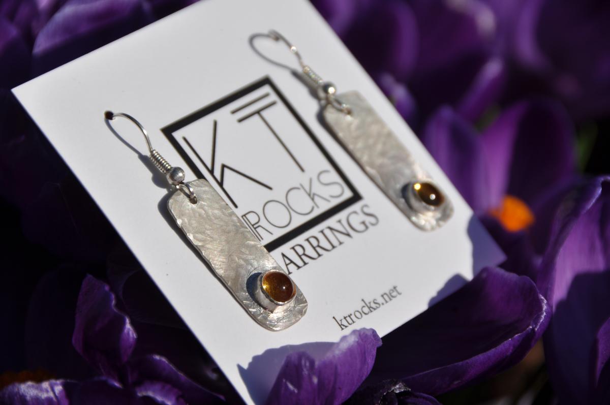 Citrine Sterling Silver Dangle Earrings picture
