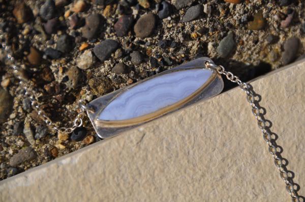 Chalcedony Marquise Sterling Silver Pendant picture