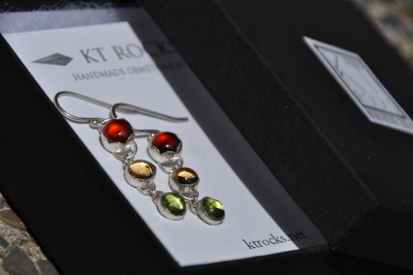 Garnet, Citrine, and Peridot Earrings picture
