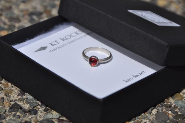 Garnet Sterling Silver Stackable Ring picture