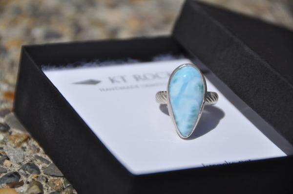 Larimar Teardrop Sterling Silver Ring picture