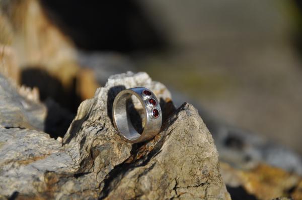 Garnet Octopus Sterling Silver Ring picture