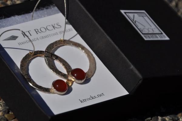 Carnelian Loop Sterling Silver Earrings picture