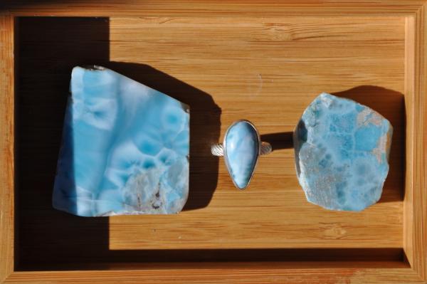 Larimar Teardrop Sterling Silver Ring picture