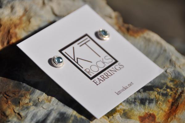 Swiss Blue Topaz Sterling Silver Stud Earrings picture