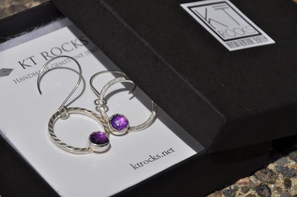 Faceted Amethyst Sterling Silver Loop Earrings picture