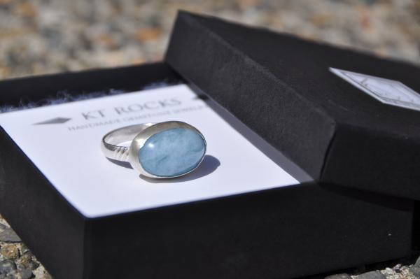 Oval Aquamarine Sterling Silver Ring picture