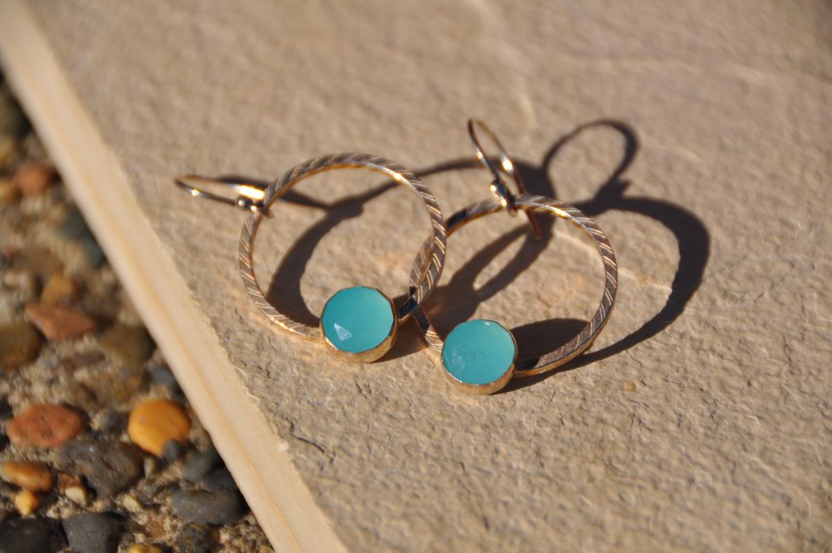 Chalcedony Sterling Silver Loop Earrings picture