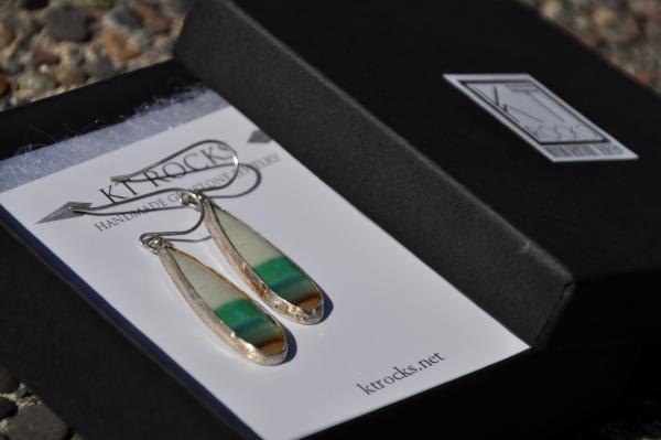 Opal Teardrop Sterling Silver Earrings picture