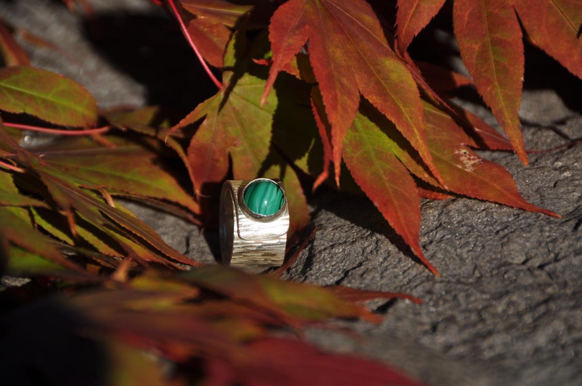 Malachite Sterling Silver Wrap Ring picture