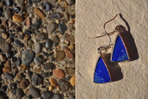 Lapis Triangle Sterling Silver Earrings picture