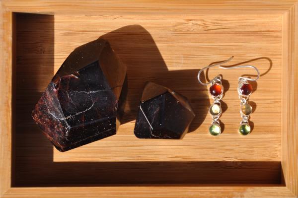 Garnet, Citrine, and Peridot Earrings