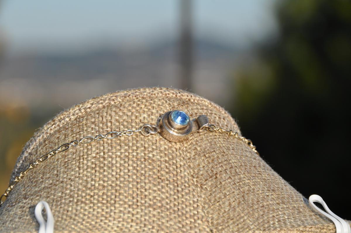 Aquamarine Necklace with Topaz Clasp picture