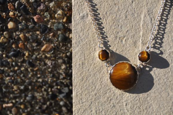 Tiger Eye 3 Stone Pendant Necklace picture