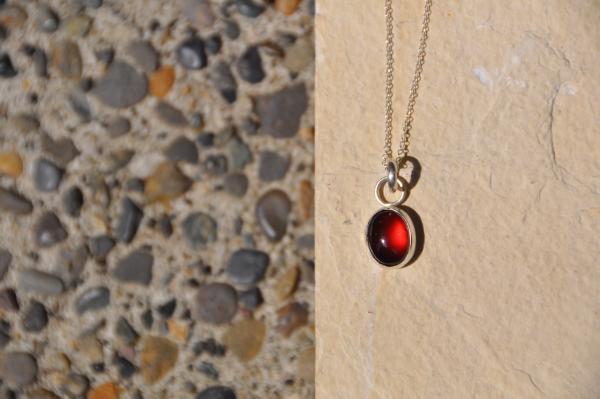 Garnet Oval Sterling Silver Pendant picture