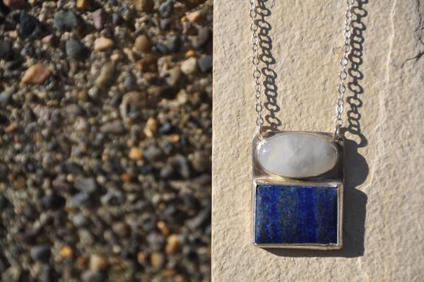Lapis and Moonstone Sterling Silver Pendant picture