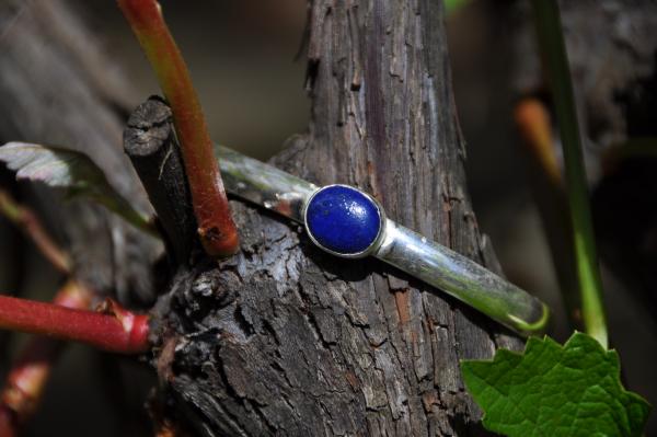 Oval Lapis Sterling Silver Cuff Bracelet picture