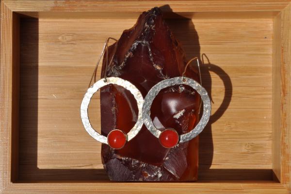 Carnelian Loop Sterling Silver Earrings