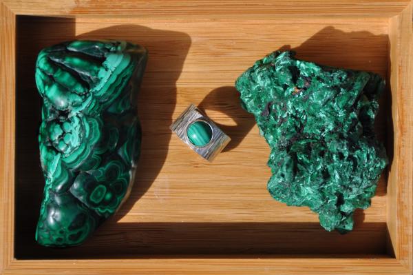 Malachite Sterling Silver Wrap Ring