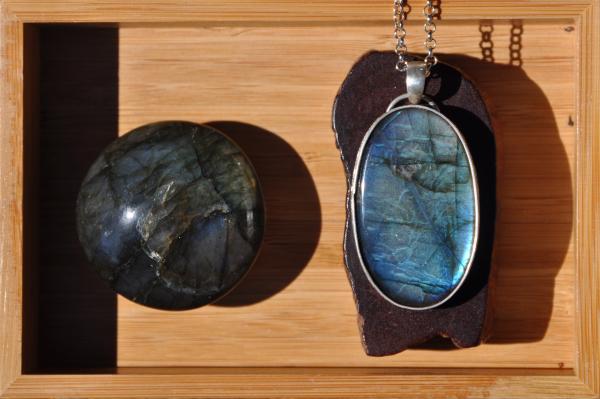 Labradorite Oval Sterling Silver Pendant