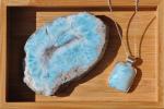 Larimar Rectangle Sterling Silver Pendant