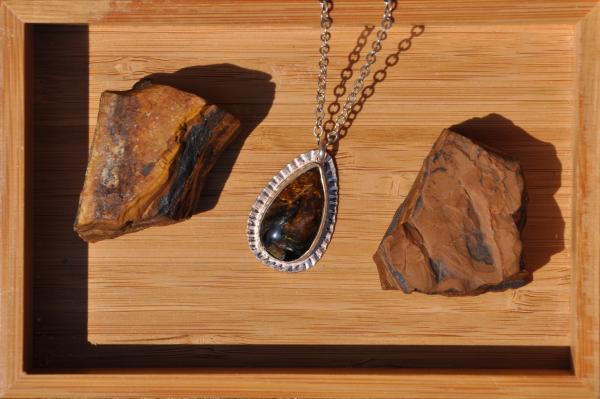 Pietersite Teardrop Pendant Necklace