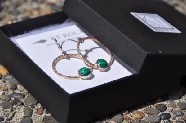 Malachite Sterling Silver Loop Earrings picture